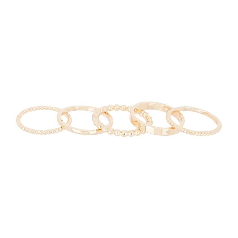 Halogen Mixed Texture Metal Ring Stack - image 7